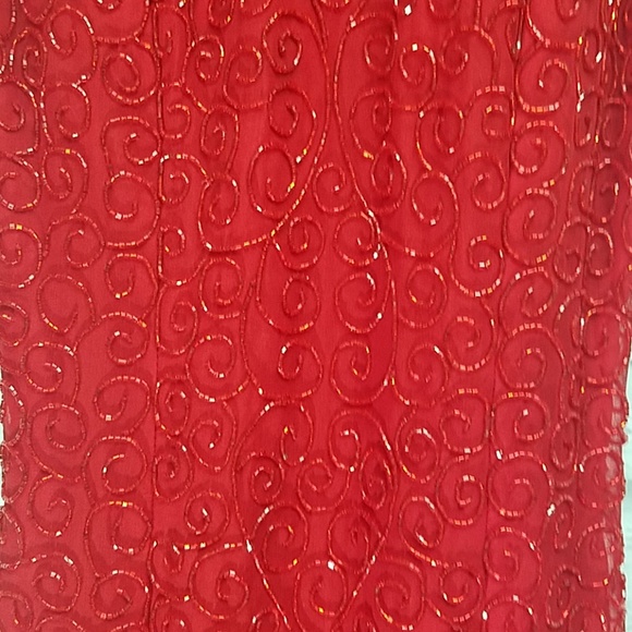 Stunning Red Beaded Gown - Picture 6 of 11